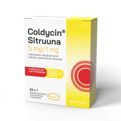 COLDYCIN SITRUUNA imeskelytabletti, puristettu 5/1 mg 24 x 1 fol